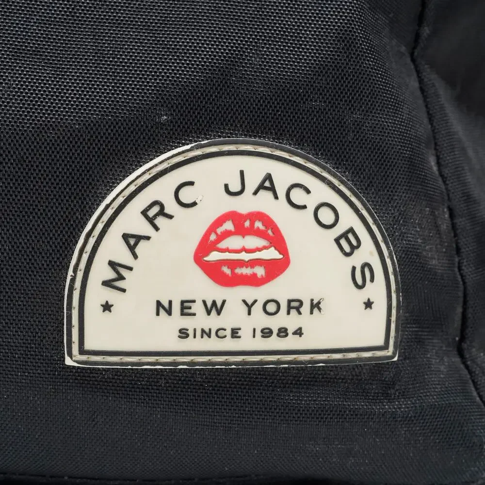 Marc Jacobs Collegiate Nylon Tote Bag Black Large Shoulder Bag Fair Condition
